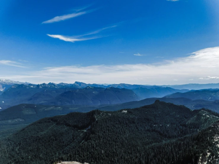 some mountains and blue sky with clouds in the background