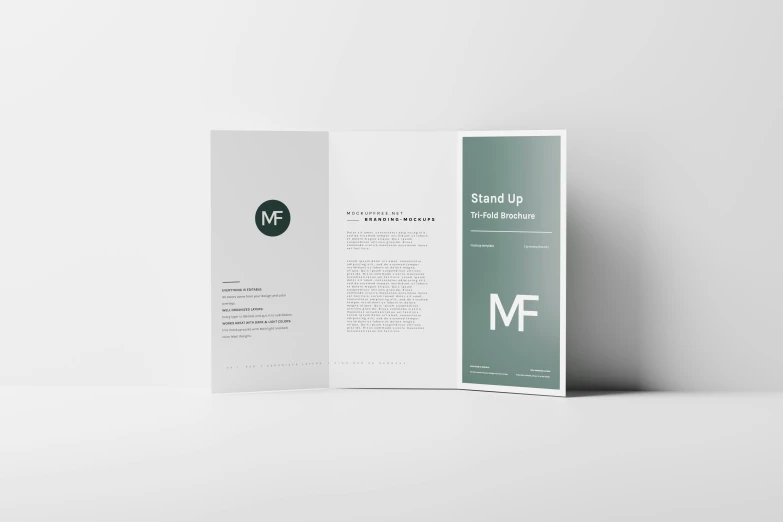 an open booklet with green and white accents