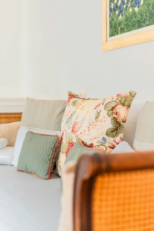 an image of some cushions on a bed