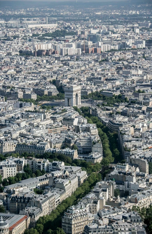 the view of paris from the eiffel tower, looking down