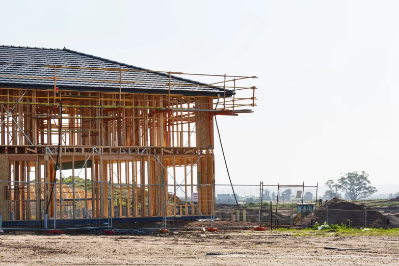 a house that is sitting in the middle of construction