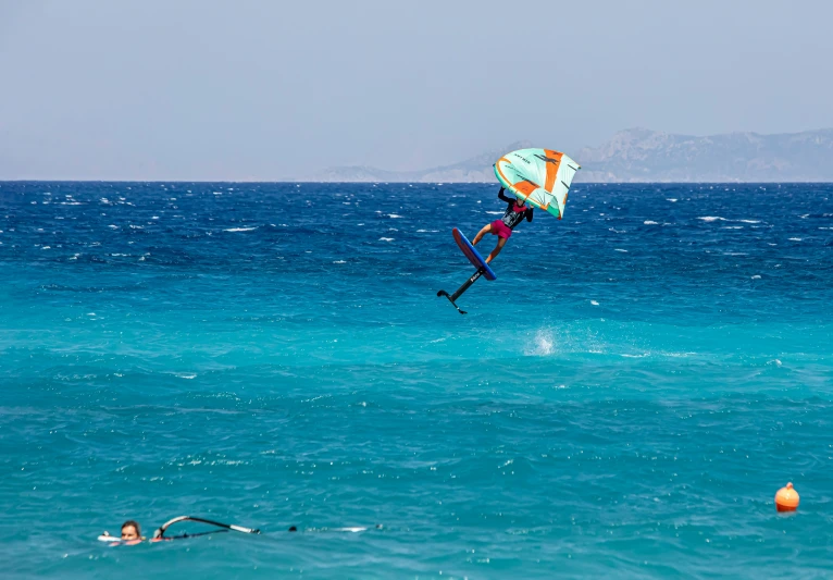 a couple of people are on a surfboard in the ocean