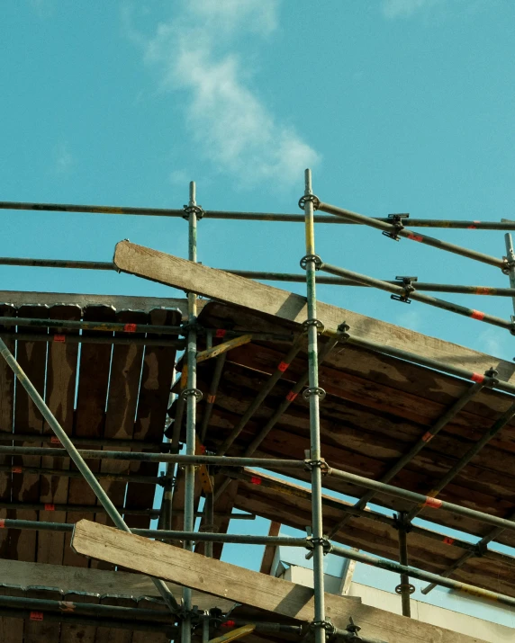 there is an unfinished roof being built