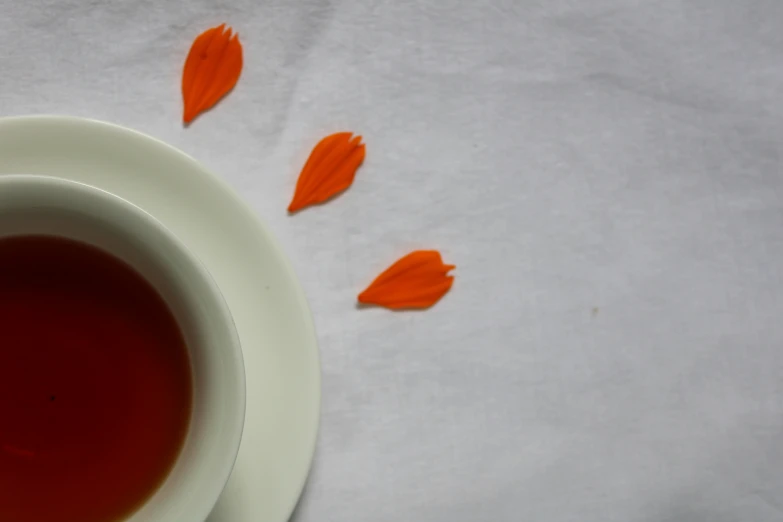 a cup of tea on a saucer on a table