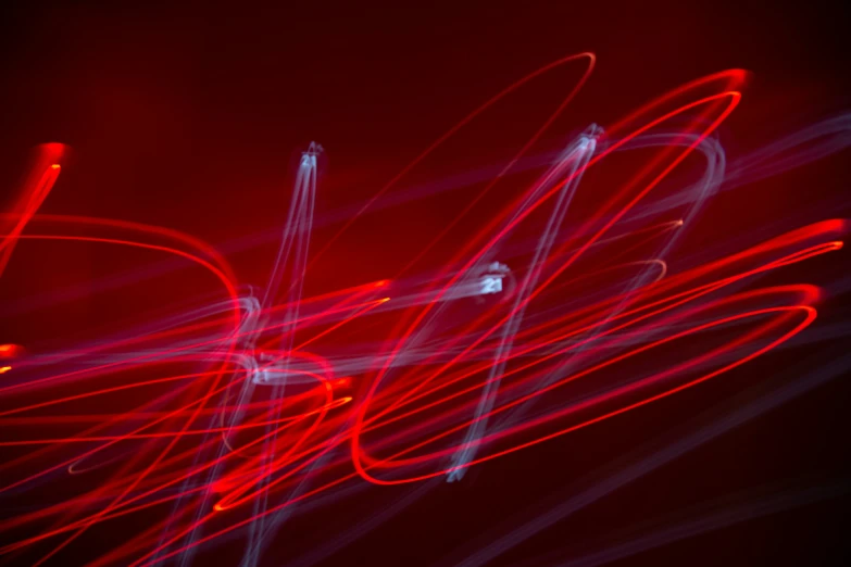 the motion blurs off the lights in red