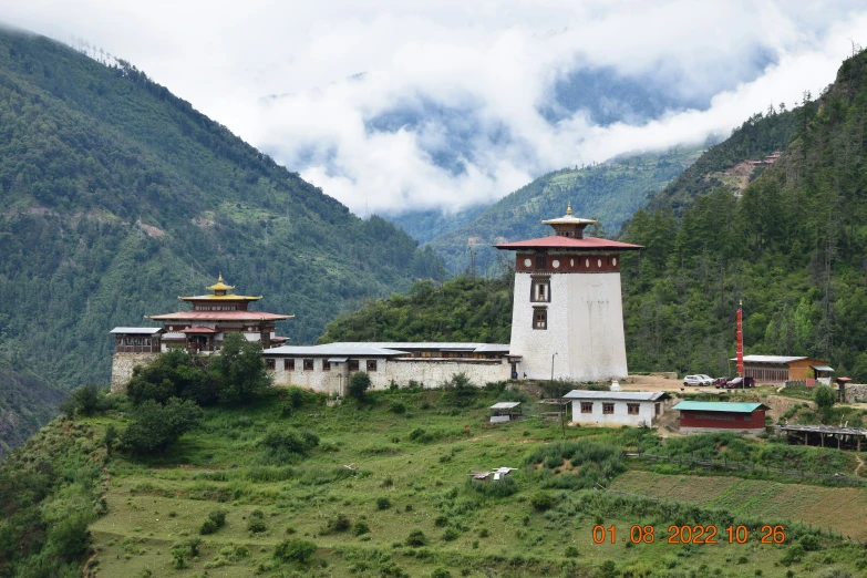 the building is on top of a mountain