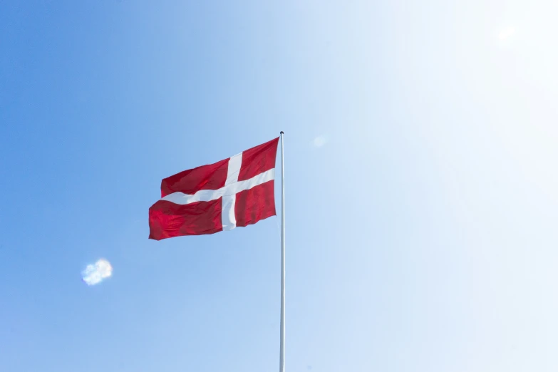 a flag with the flag of denmark flying