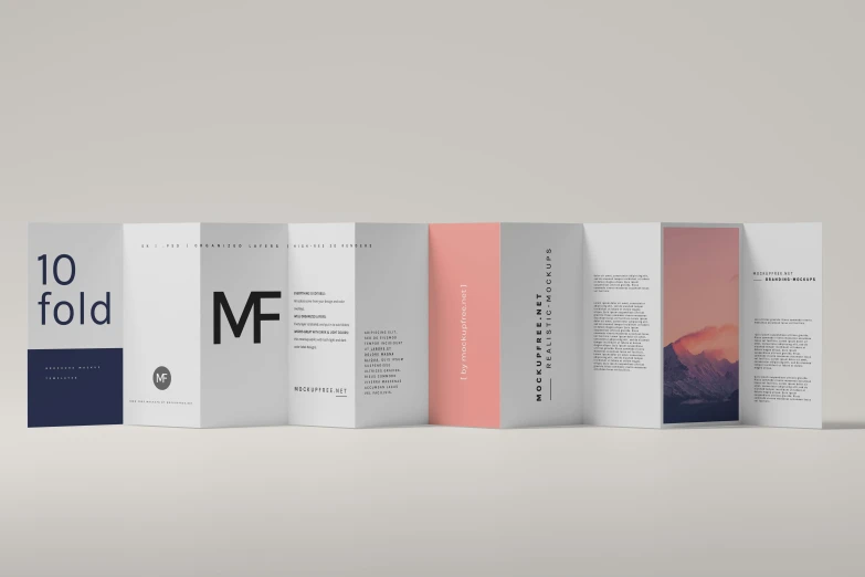 an assortment of brochures that have been designed to look like the letter m