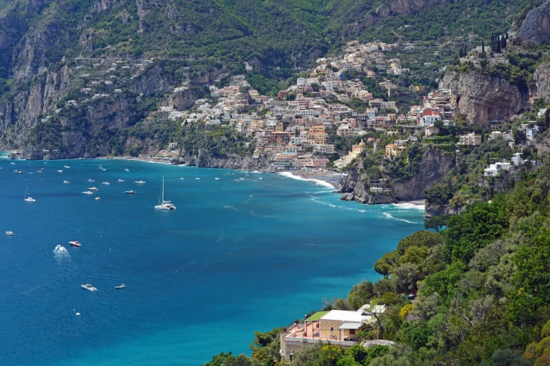 the coastline of a coastal island in the summer