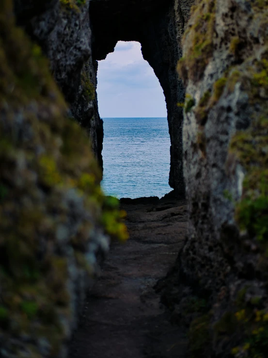 there is a large tunnel on the shore