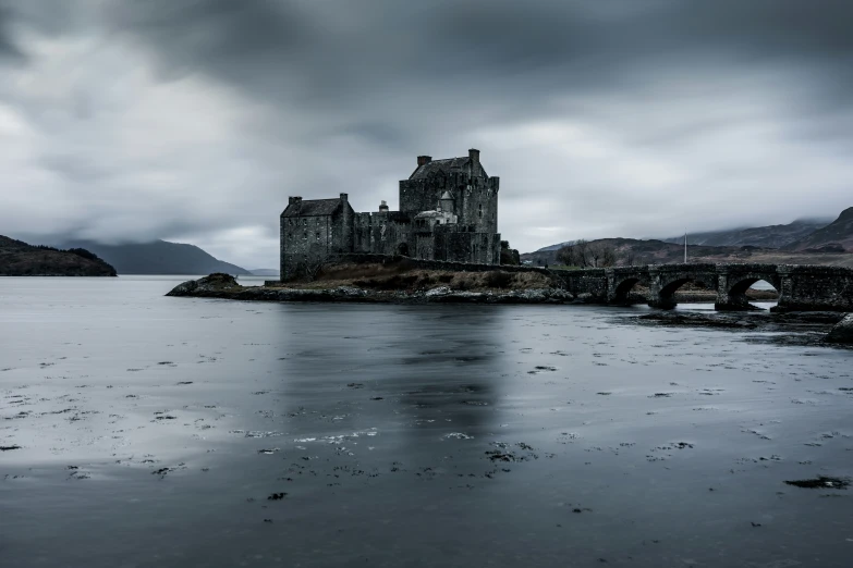 a castle on a hill covered in ice