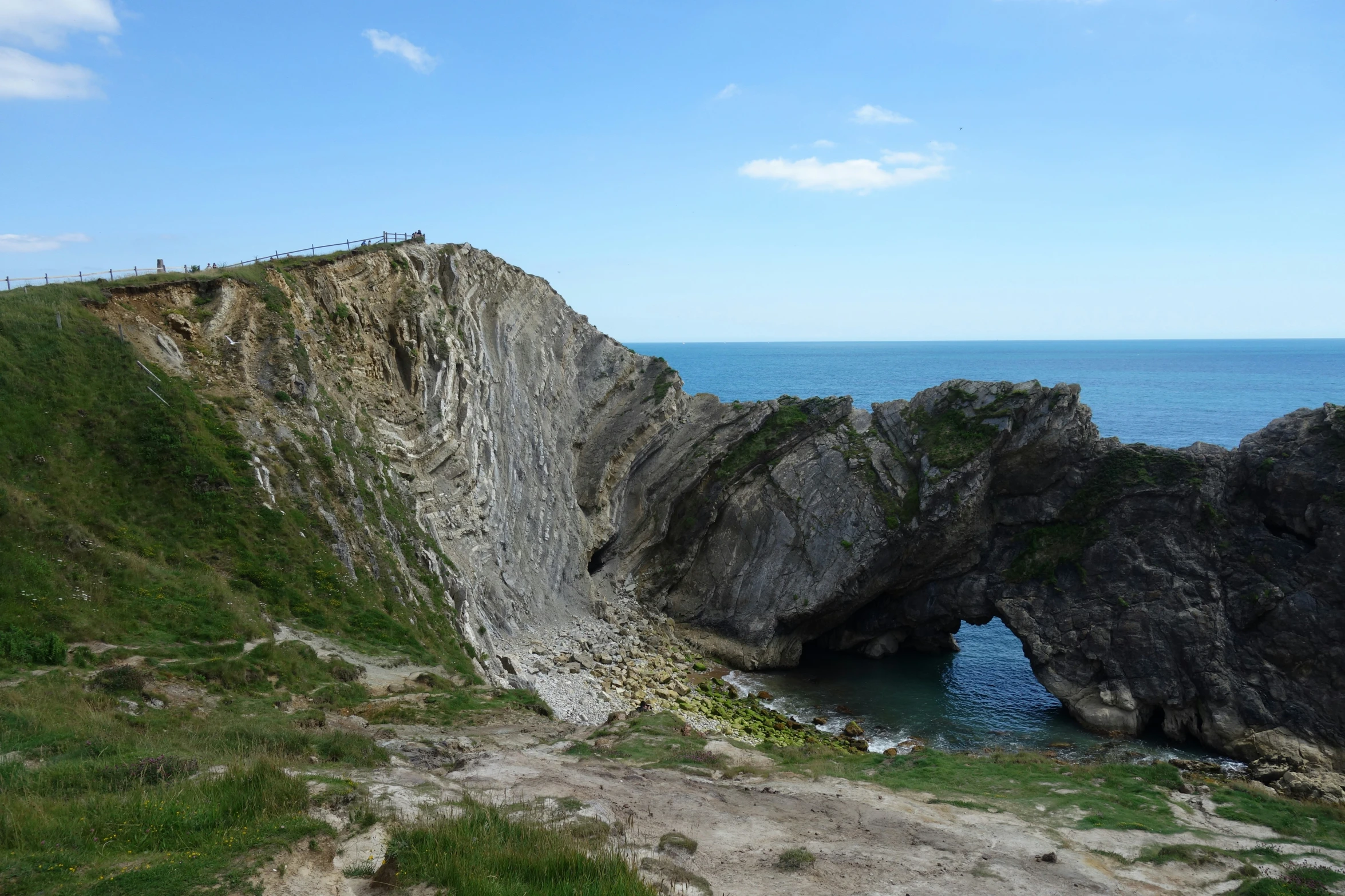 the ocean and cliff face down to the ocean