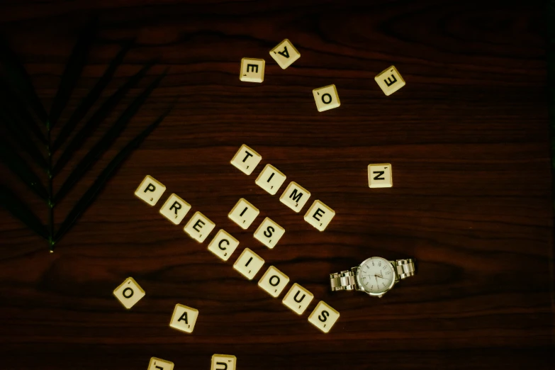 a picture of a watch and several dice pieces