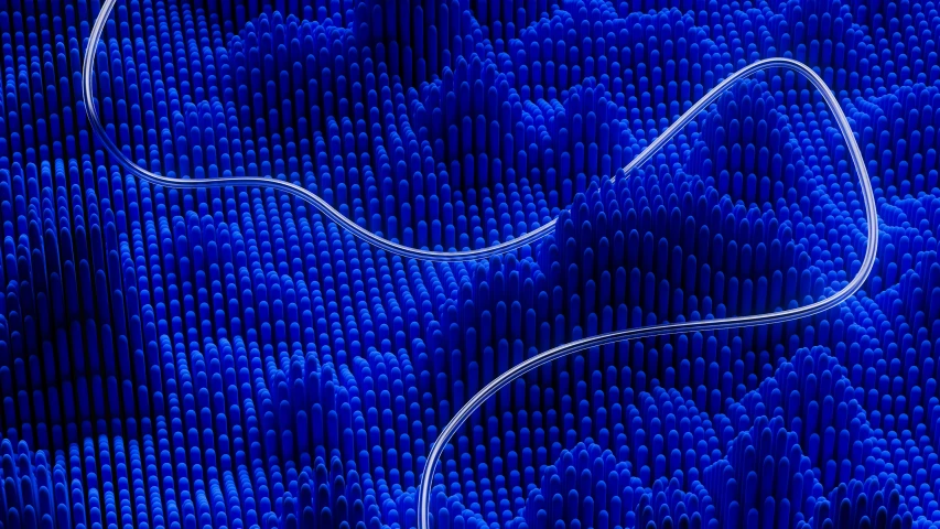 an abstract image of blue lego bricks that look like soing