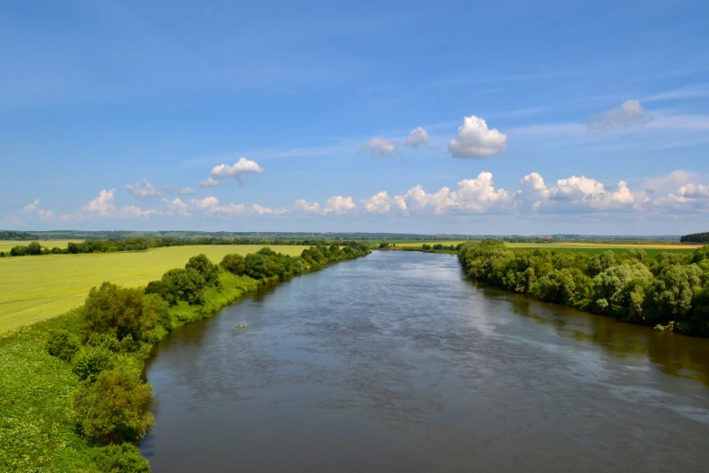 the river is very narrow and runs right along