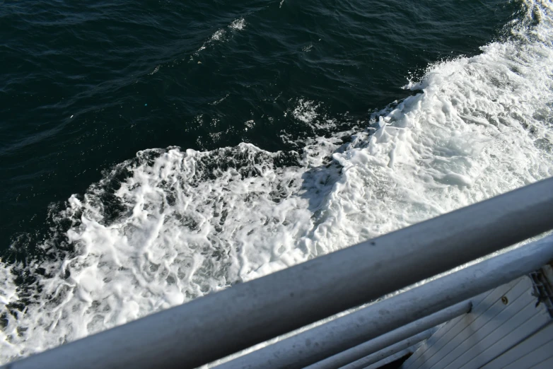the water from the stern is moving very quickly