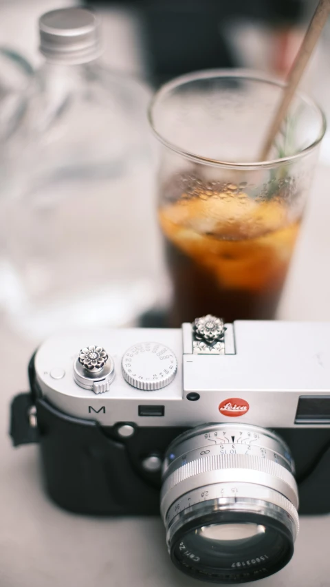 a small camera is sitting on a table