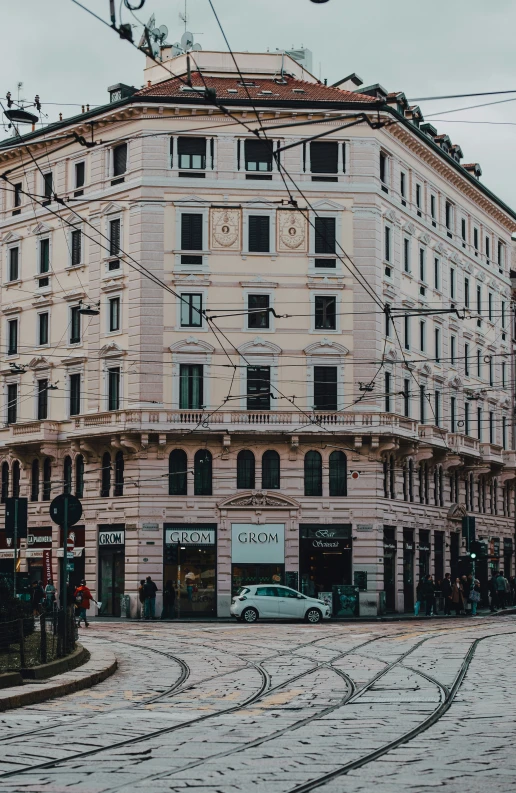 a building sitting on the corner of an intersection