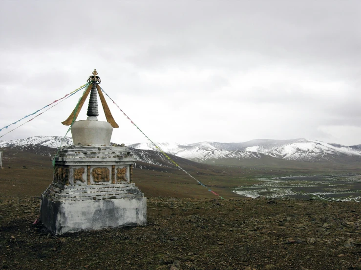 the pagoda is located on top of a hill