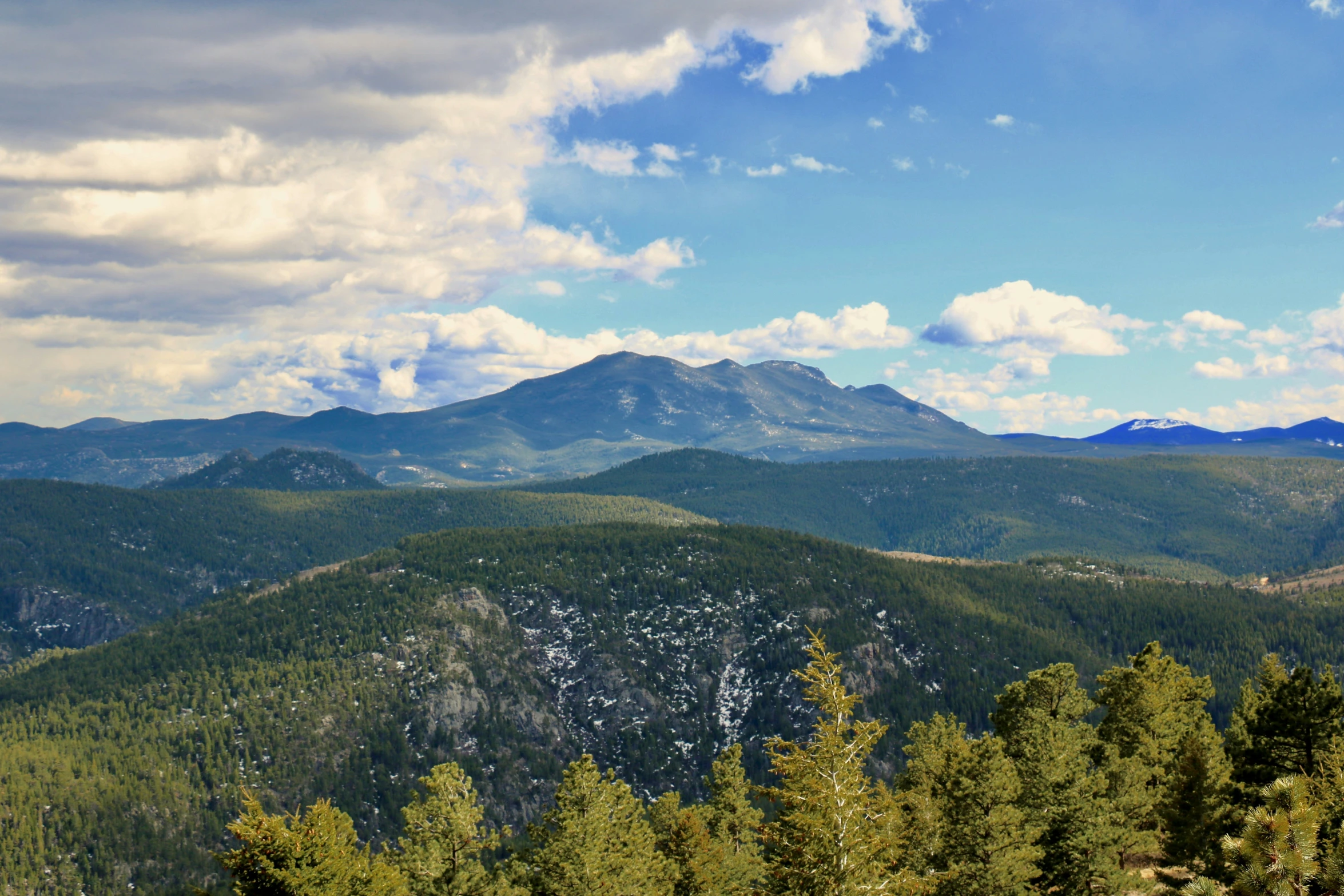 a picture looking out to some mountains in the distance