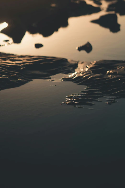 the view of water from above with ripples