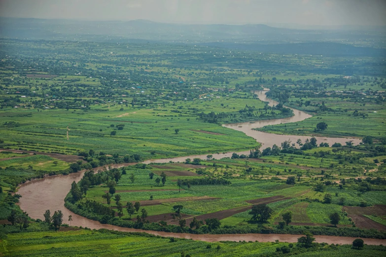 the river has a large curve in it