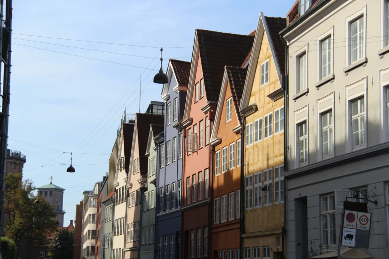 a row of old buildings line the street