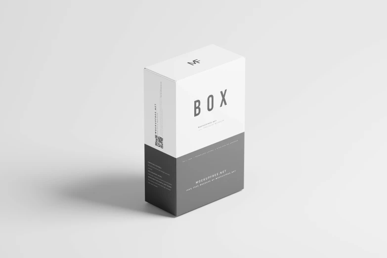 a black and white box mockup that's for an iphone