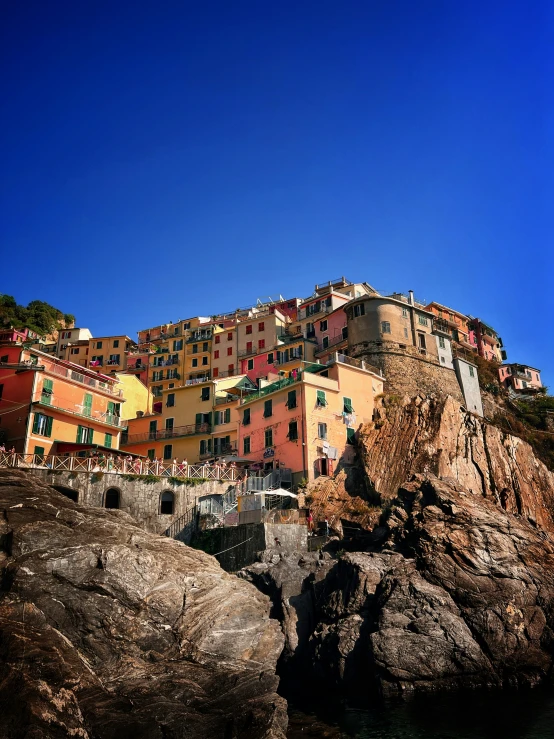 the old village is situated above some rock formations