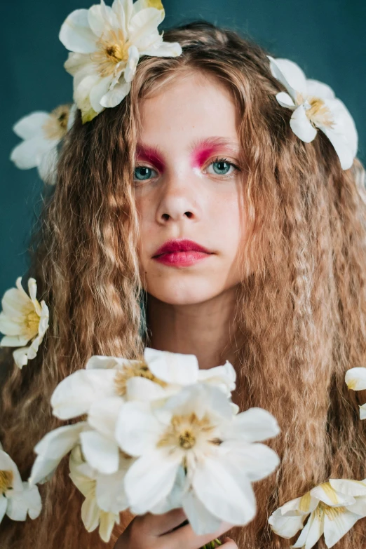 a  is surrounded by white flowers