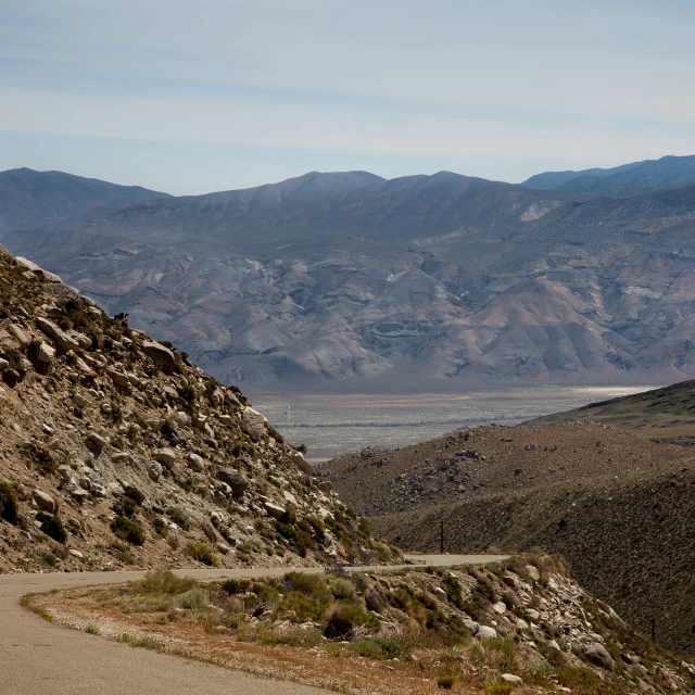 the road is right next to the huge mountains