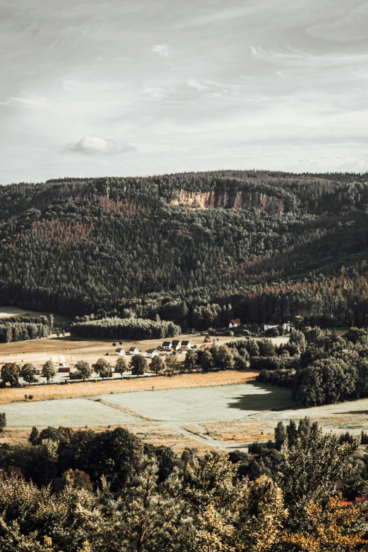 the landscape of an empty village is pictured