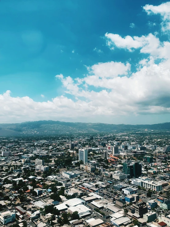 the view of a city from a plane