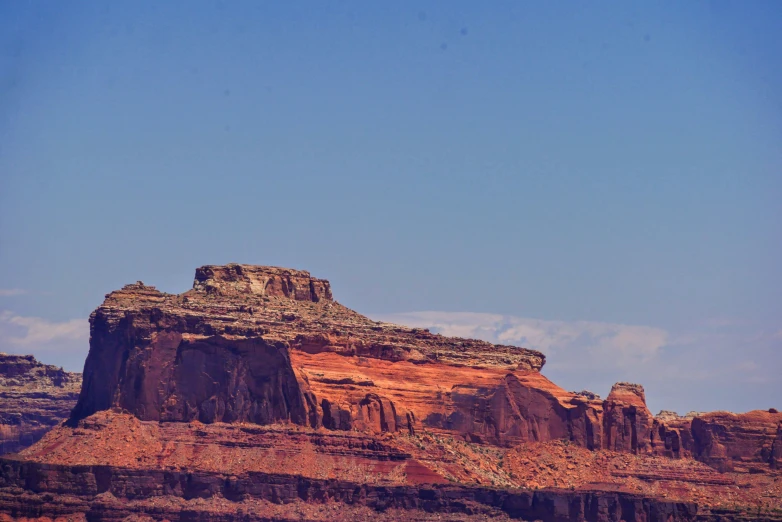 red rock formations with clear blue skies in the background