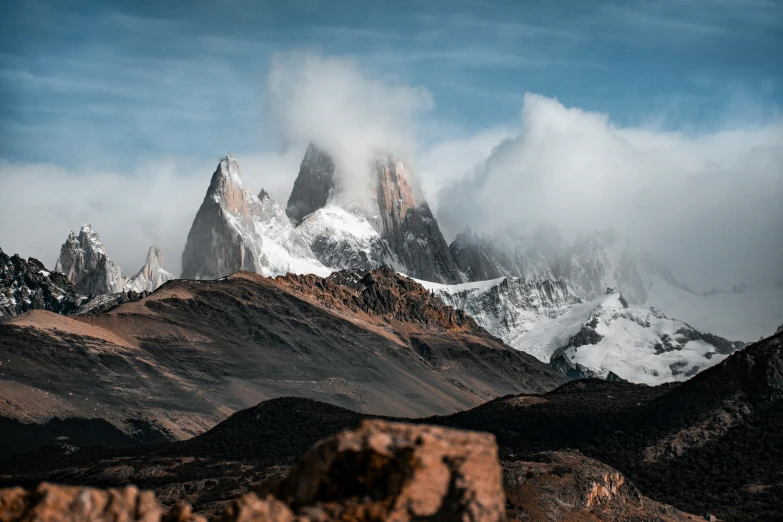 some very nice rocks and some big snowy mountains