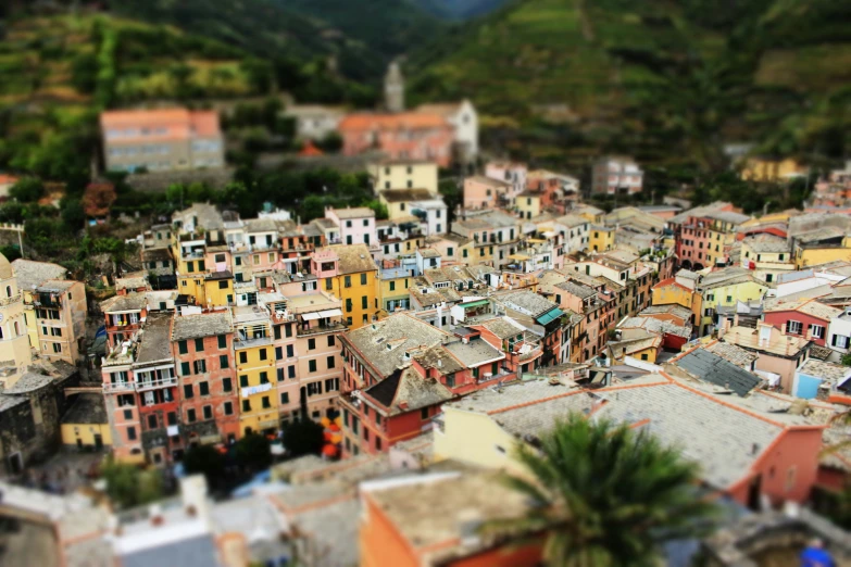 a view of a very colorful old city area