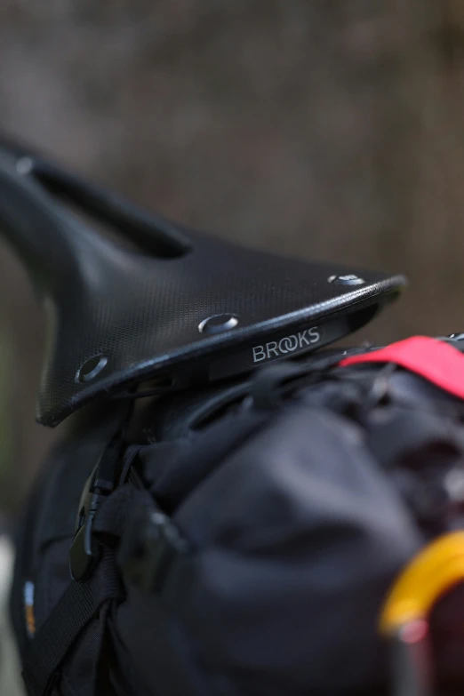 an image of a bicycle bag with the word brooks written on it