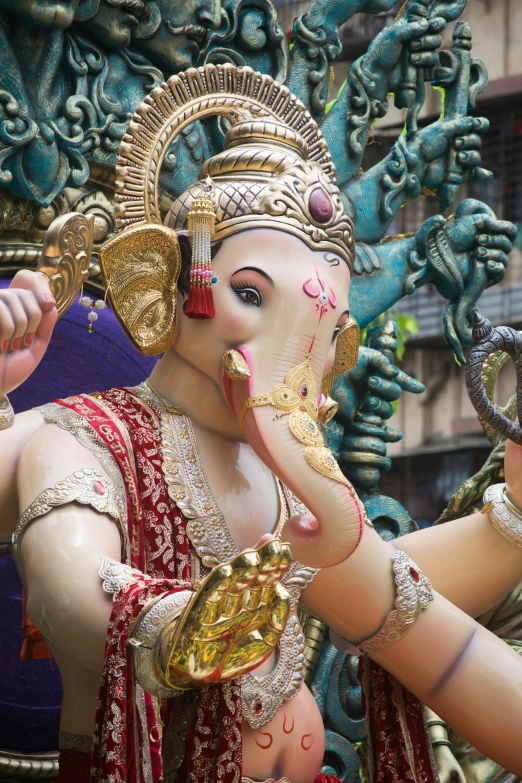 an elaborate statue of an elephant on display