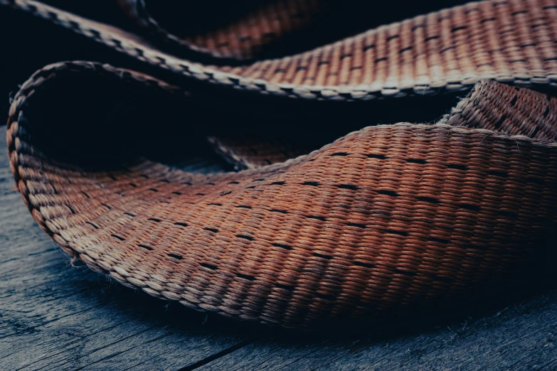 woven slippers are arranged on top of each other