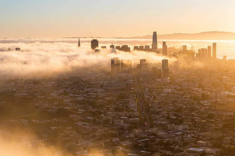 a view of a city as seen from an airplane