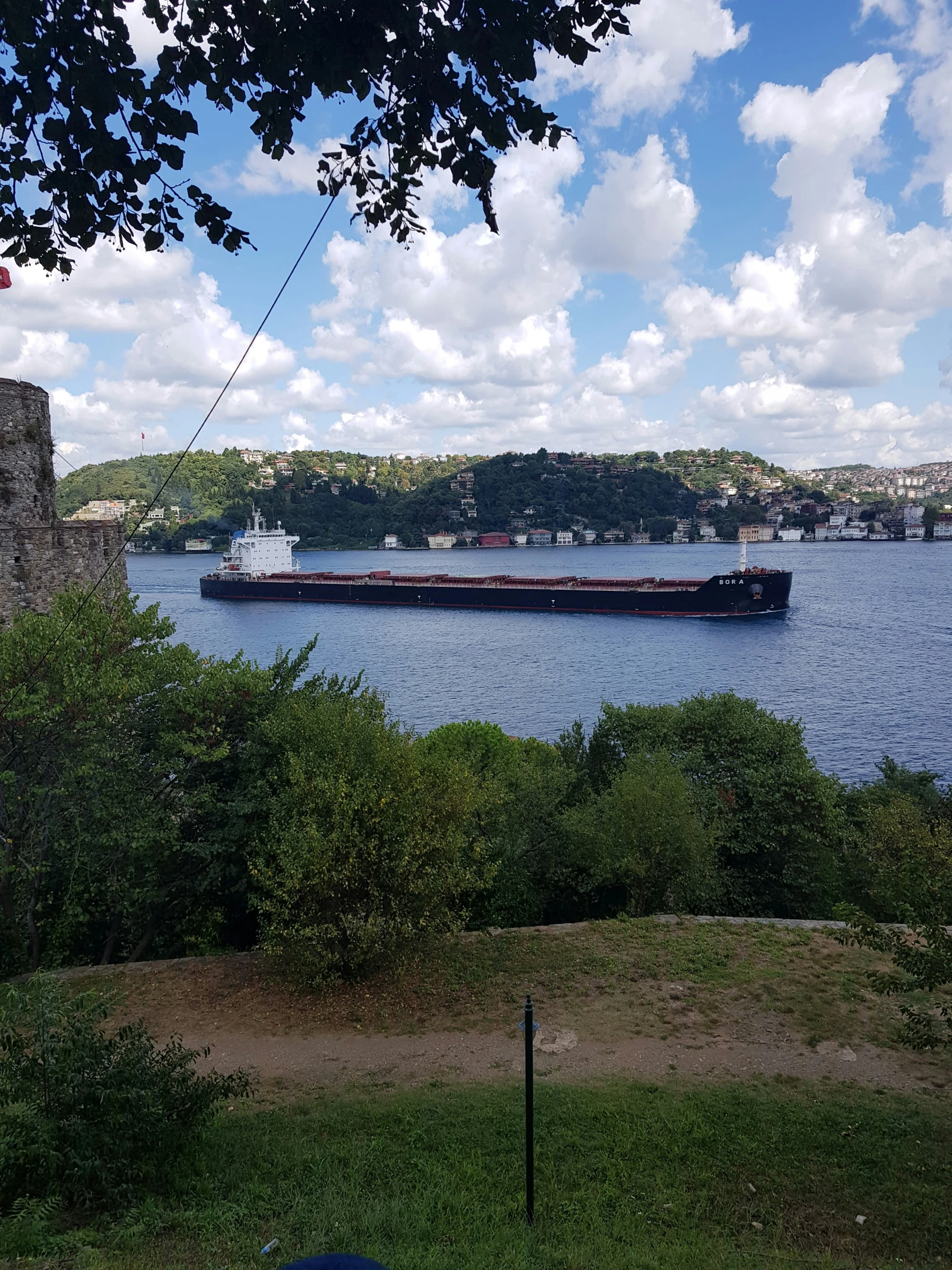 a large cargo ship in the water