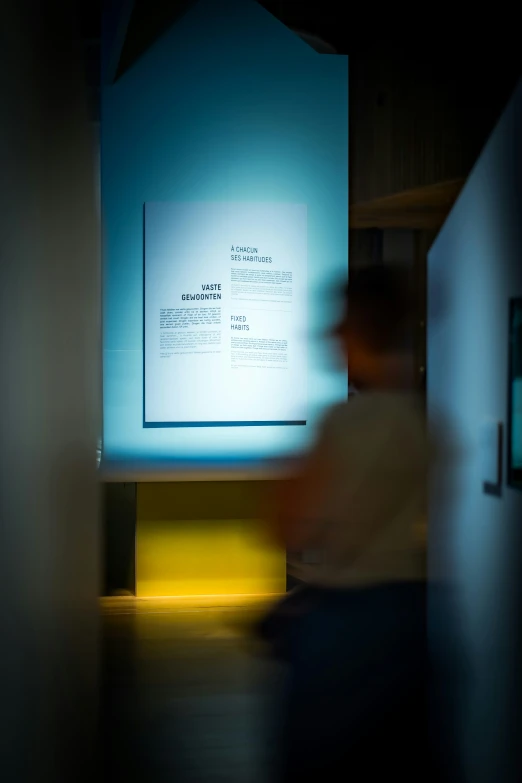 man using a projection projector to show information about building