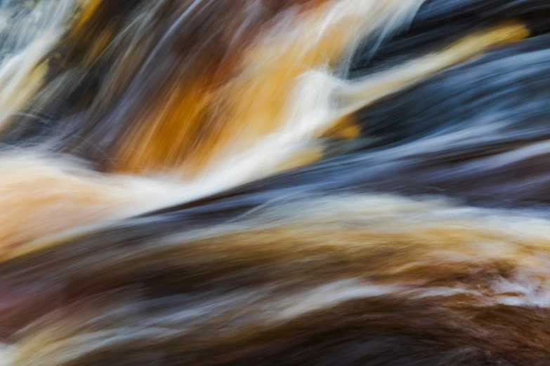 an orange substance on top of some water