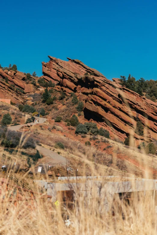 the view looking towards the base of some rocks