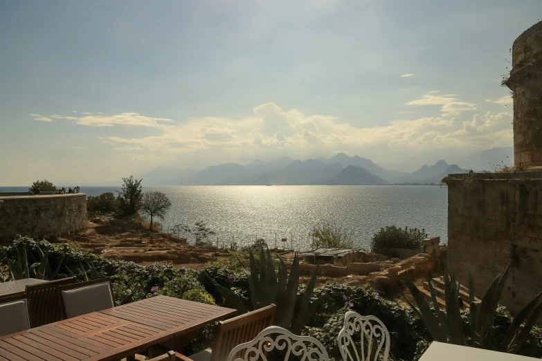 a view of water through an open window from outside