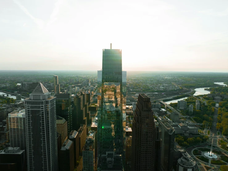 a large group of buildings in the city