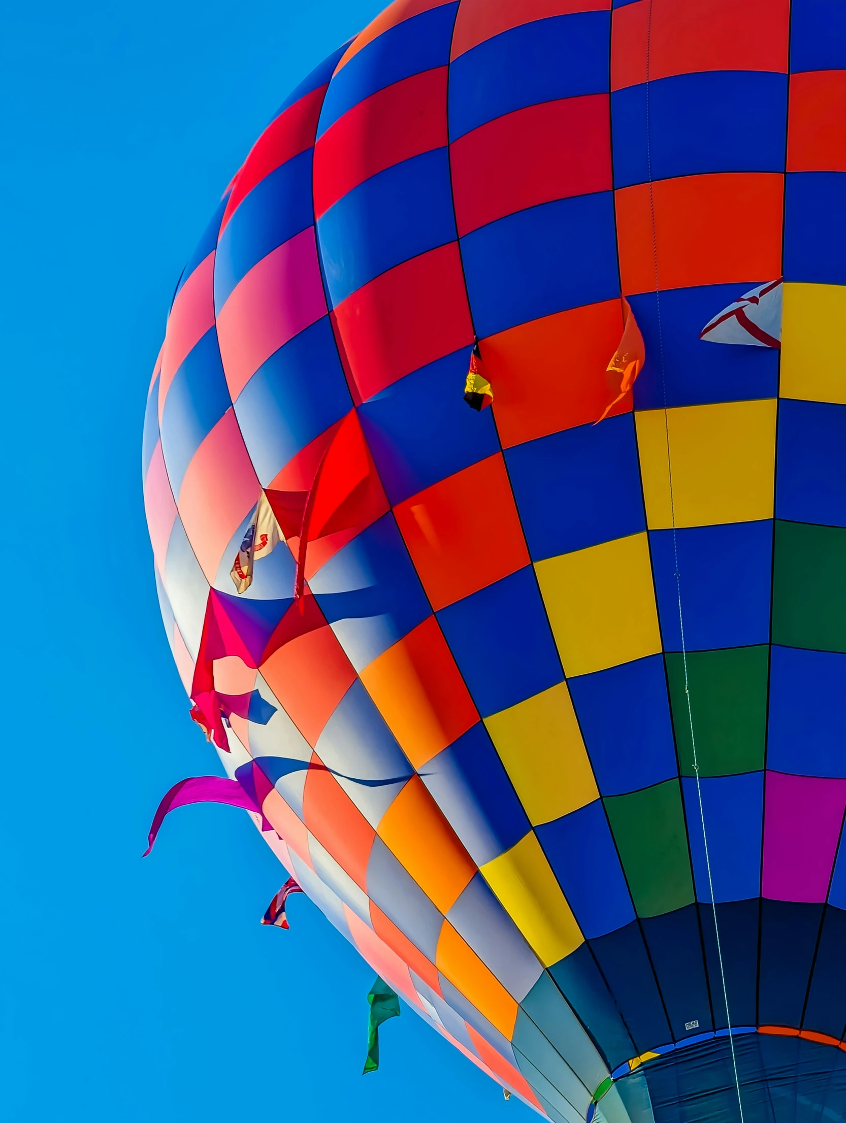 the colorful  air balloon is in the sky