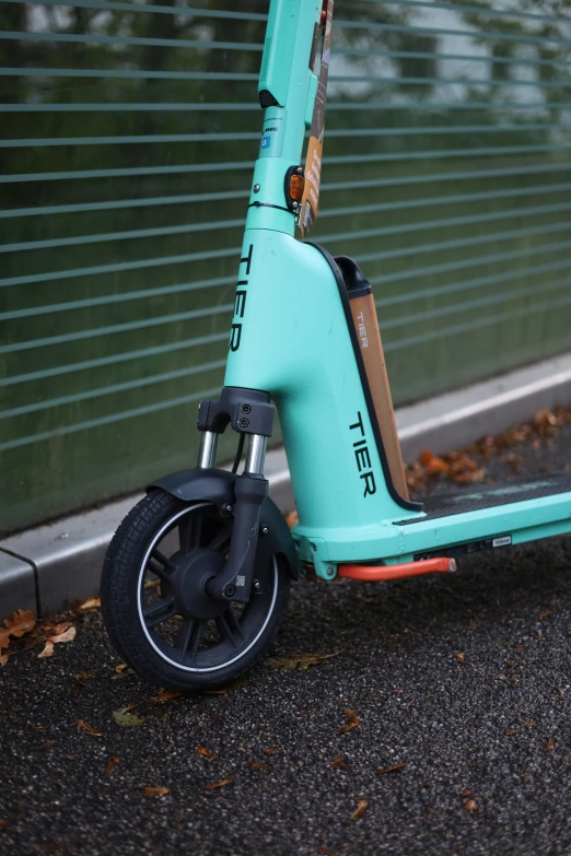 a scooter parked in front of a building