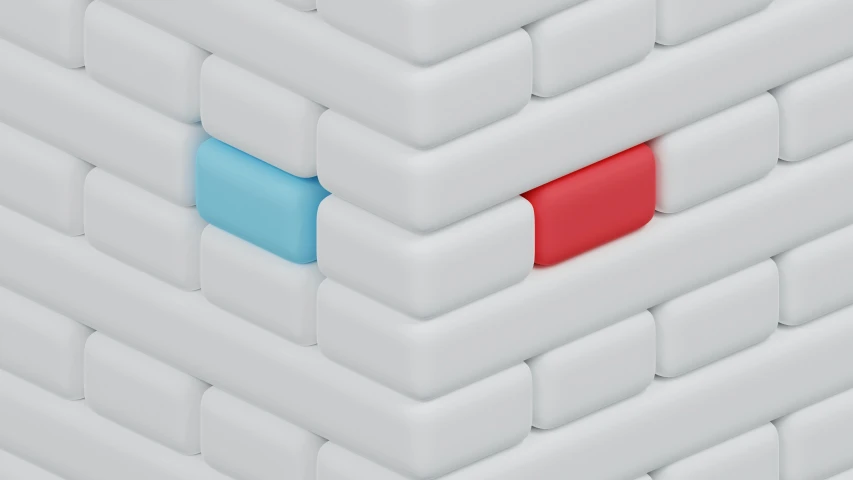 the white and blue blocks of the same size