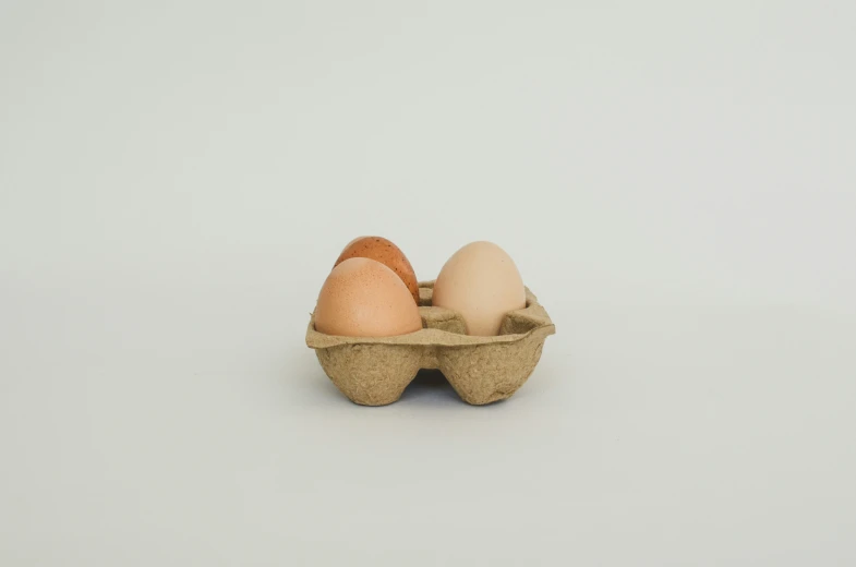 a pair of eggs with one in an egg holder